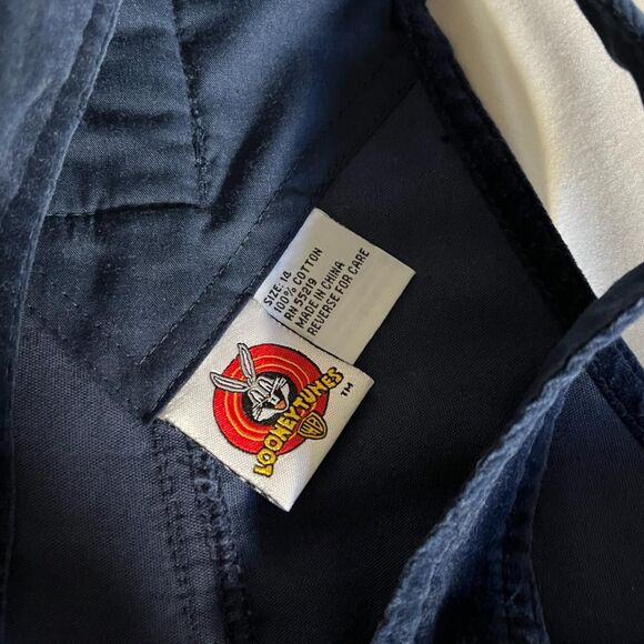 Vintage 90s/early 2000s Navy Blue Tweety Bird Overalls Looney Tunes Adult XS - Picture 5 of 8